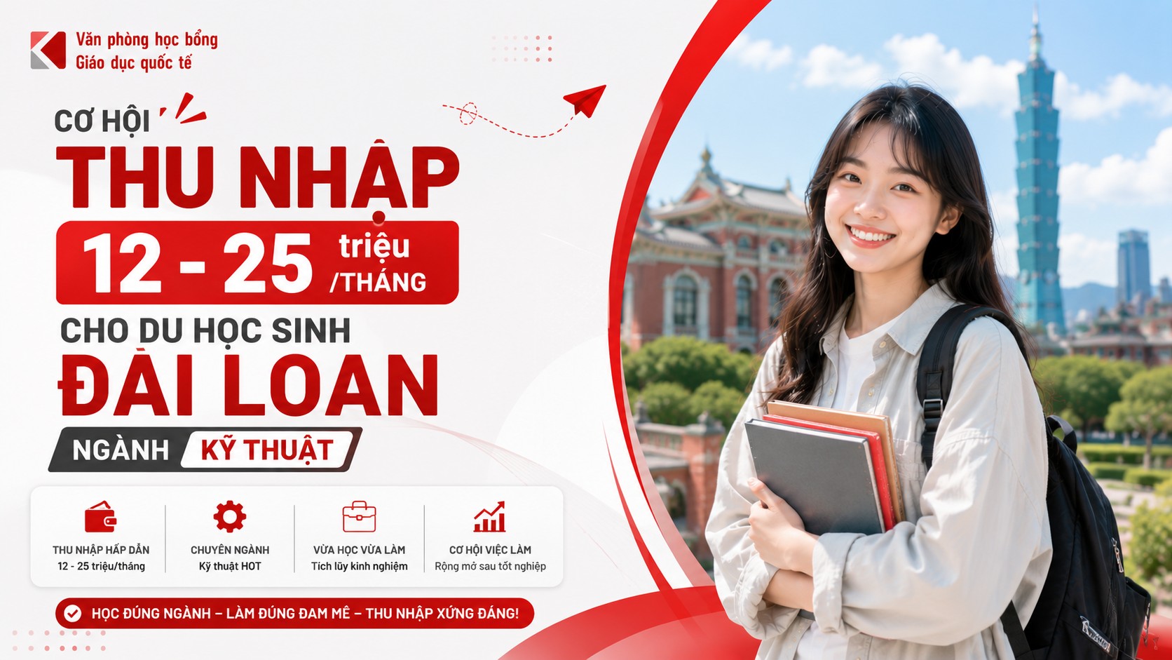 Cơ Hội Thu Nhập 12 - 25 triệu/Tháng Cho Du Học Sinh Đài Loan Ngành Kỹ Thuật
