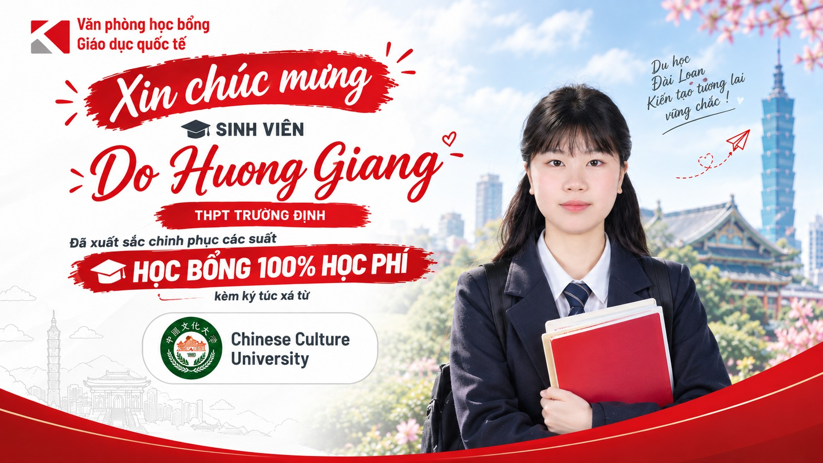 Vinh Danh Sinh Viên Do Huong Giang Đạt Học Bổng Cao