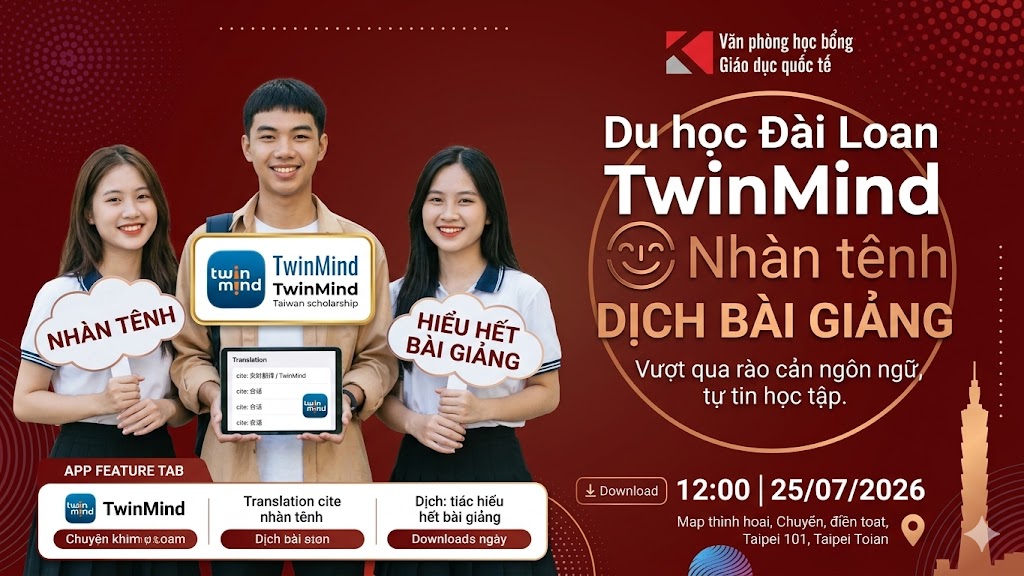 Du học Đài Loan nhàn tênh với app dịch bài giảng TwinMind