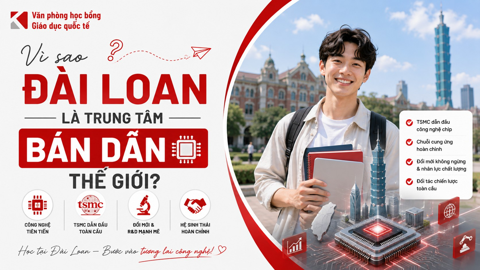 Đài Loan: Trung Tâm Bán Dẫn Thế Giới & Cơ Hội Vàng Để Du Học