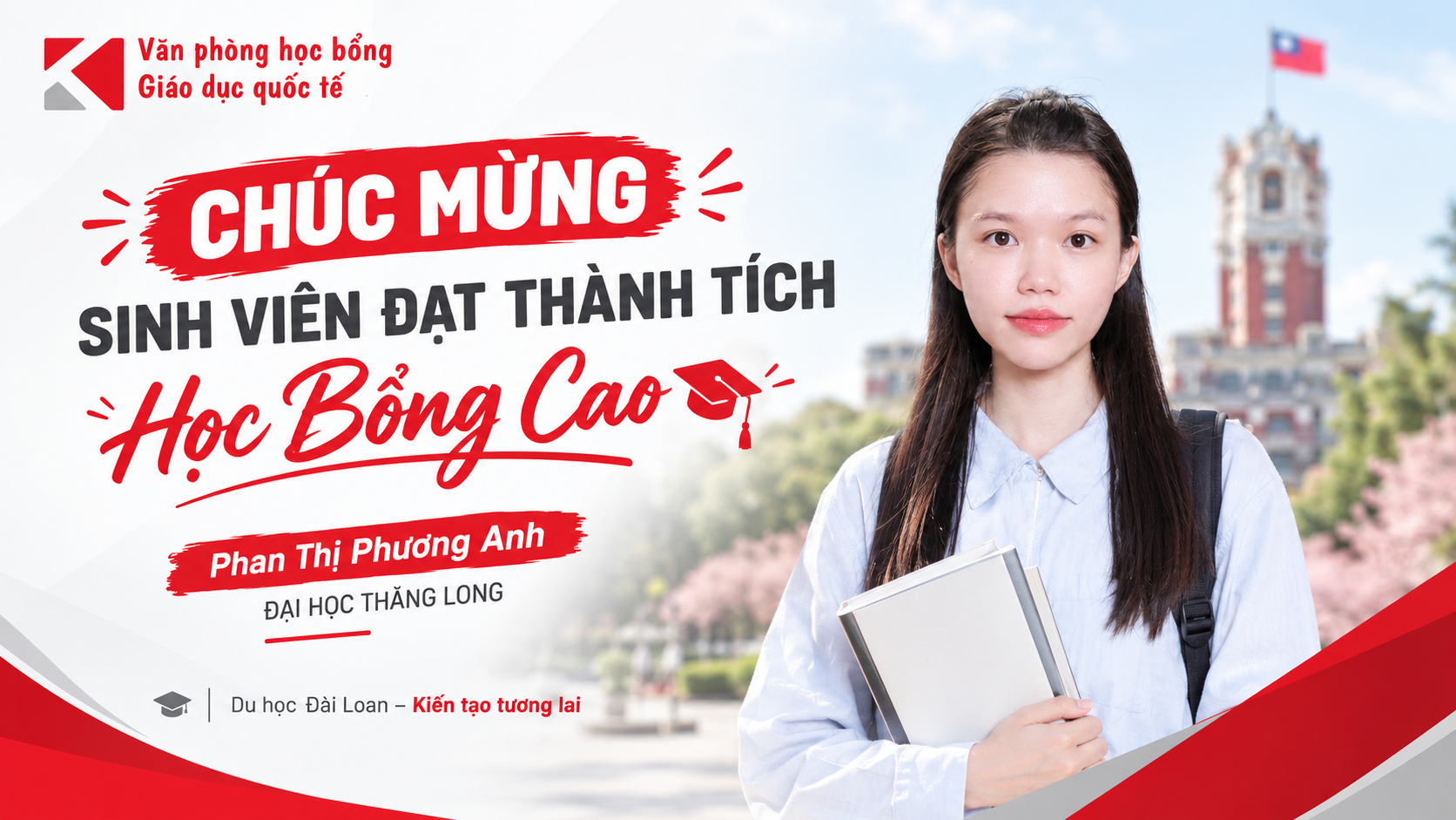 Chúc Mừng Phan Thi Phuong Anh Đạt Học Bổng 100% Đài Loan