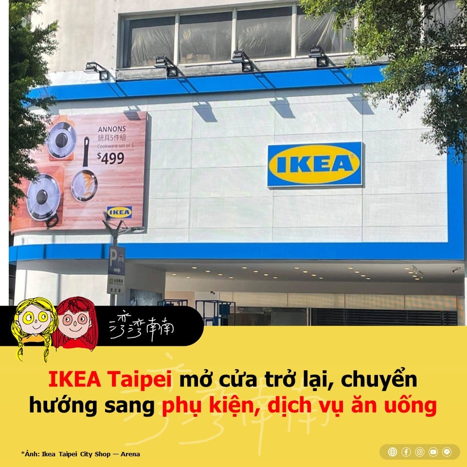 IKEA Taipei mở cửa trở lại chuyển hướng sang phụ kiện và dịch vụ ăn uống 