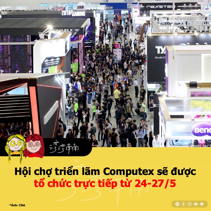 Computex sẽ được tổ chức kết hợp giữa trực tiếp và trực tuyến sau 2 năm tổ chức online vì đại dịch COVID.