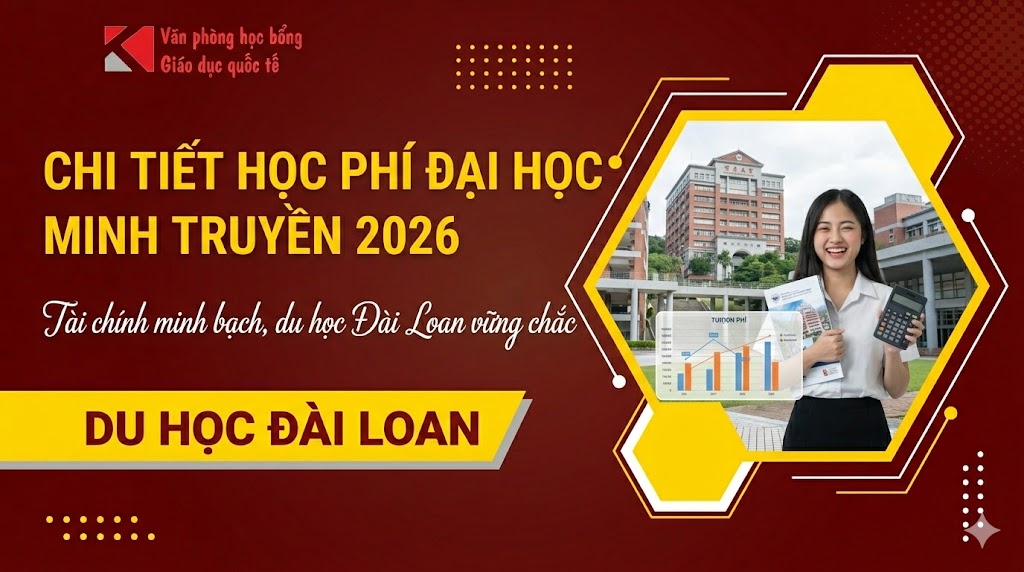 Học phí Đại học Minh Truyền 2026 khi du học Đài Loan