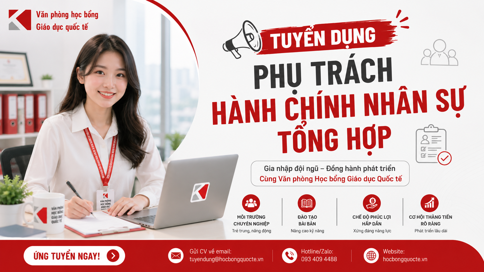 TUYỂN DỤNG: PHỤ TRÁCH HÀNH CHÍNH NHÂN SỰ TỔNG HỢP