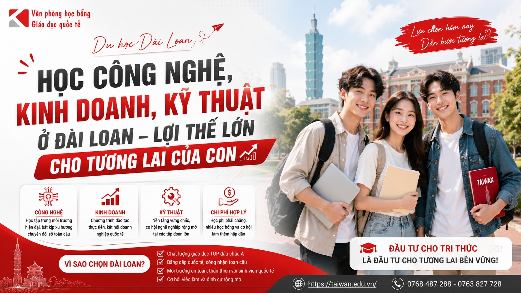 Học công nghệ, kinh doanh, kỹ thuật ở Đài Loan – lợi thế lớn cho tương lai của con