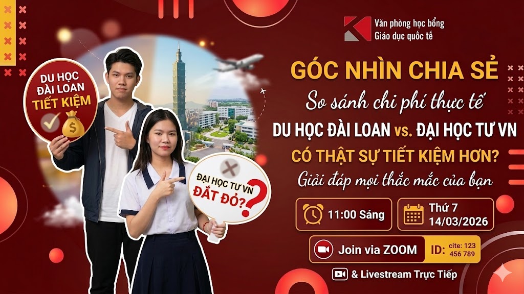 Du học Đài Loan có thật sự tiết kiệm hơn học Đại học tư ở Việt Nam?