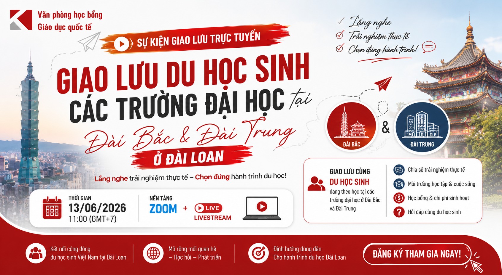 Giải Mã Du Học Đài Loan Tại Đài Bắc & Đài Trung | Zoom 13/6