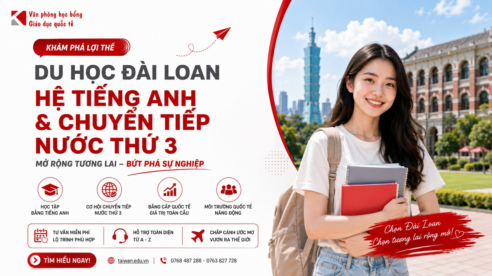 Lợi Thế Du Học Đài Loan Hệ Tiếng Anh & Chuyển Tiếp Nước Thứ 3