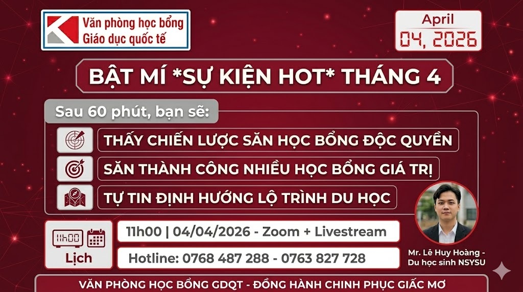 Săn học bổng trường TOP Du học Đài Loan | Hội thảo 4/4