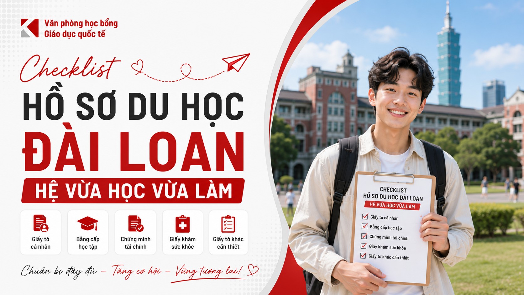 Checklist Hồ Sơ Du Học Đài Loan Hệ Vừa Học Vừa Làm