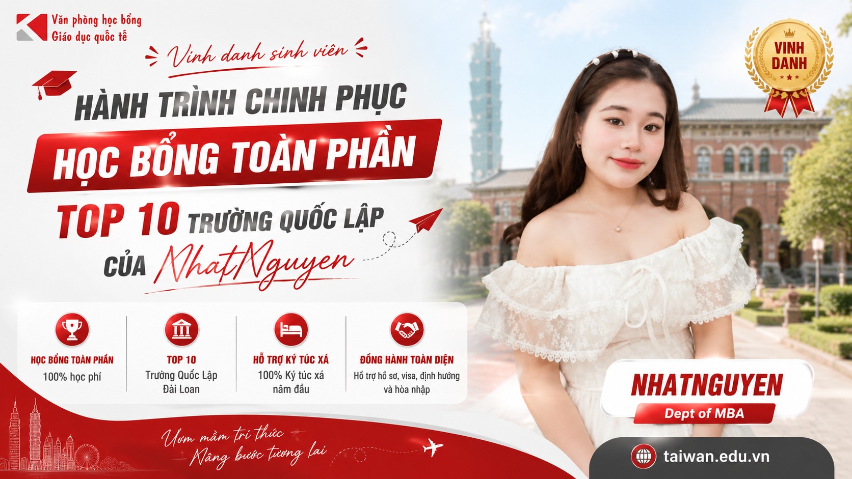 Hành Trình Chinh Phục Học Bổng Toàn Phần trường TOP 10 Đài Loan Của NhatNguyen