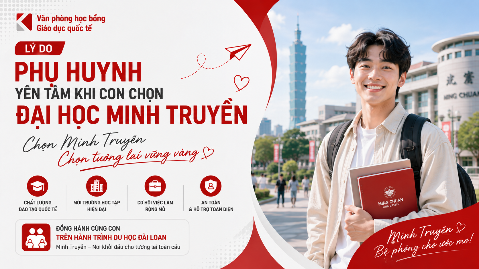 An Tâm Cho Con Du Học Đài Loan Tại Đại Học Minh Truyền