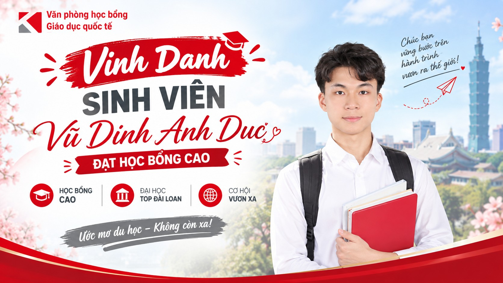 Vinh Danh Sinh Viên Vũ Dinh Anh Duc Đạt Học Bổng Cao