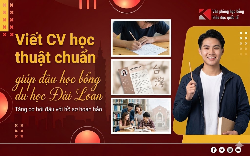Viết CV học thuật chuẩn giúp đậu học bổng du học Đài Loan
