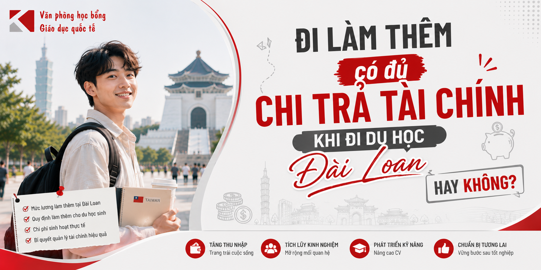 Đi làm thêm có đủ chi trả tài chính khi đi du học Đài Loan hay không?